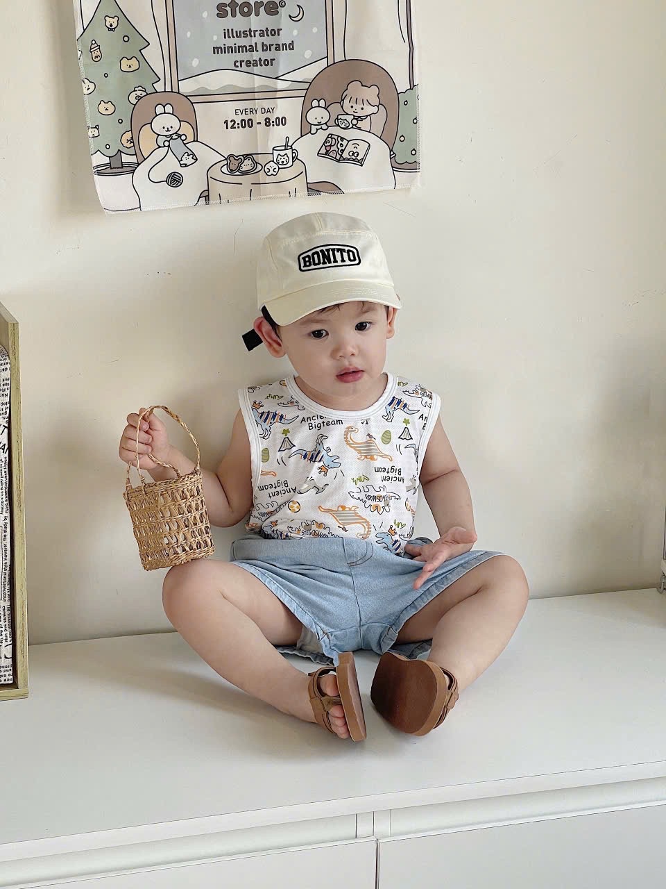 SET 3 ÁO BA LỖ KHỦNG LONG TRẮNG IN TRÀN BT