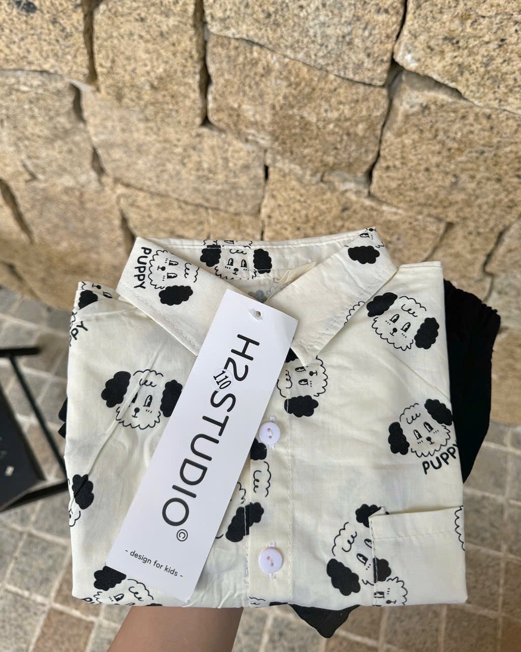 SET SƠ MI TRẮNG QUẦN THÔ HÌNH CÚN