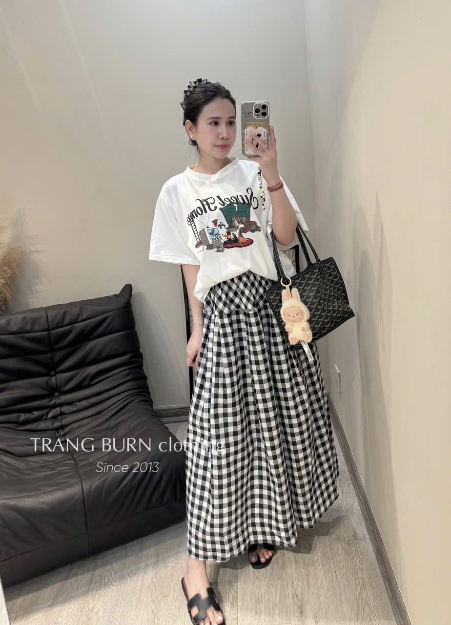 SÉT CỘC TRẮNG GHI SWEET HOME CV KẺ KÈM BUỘC TÓC