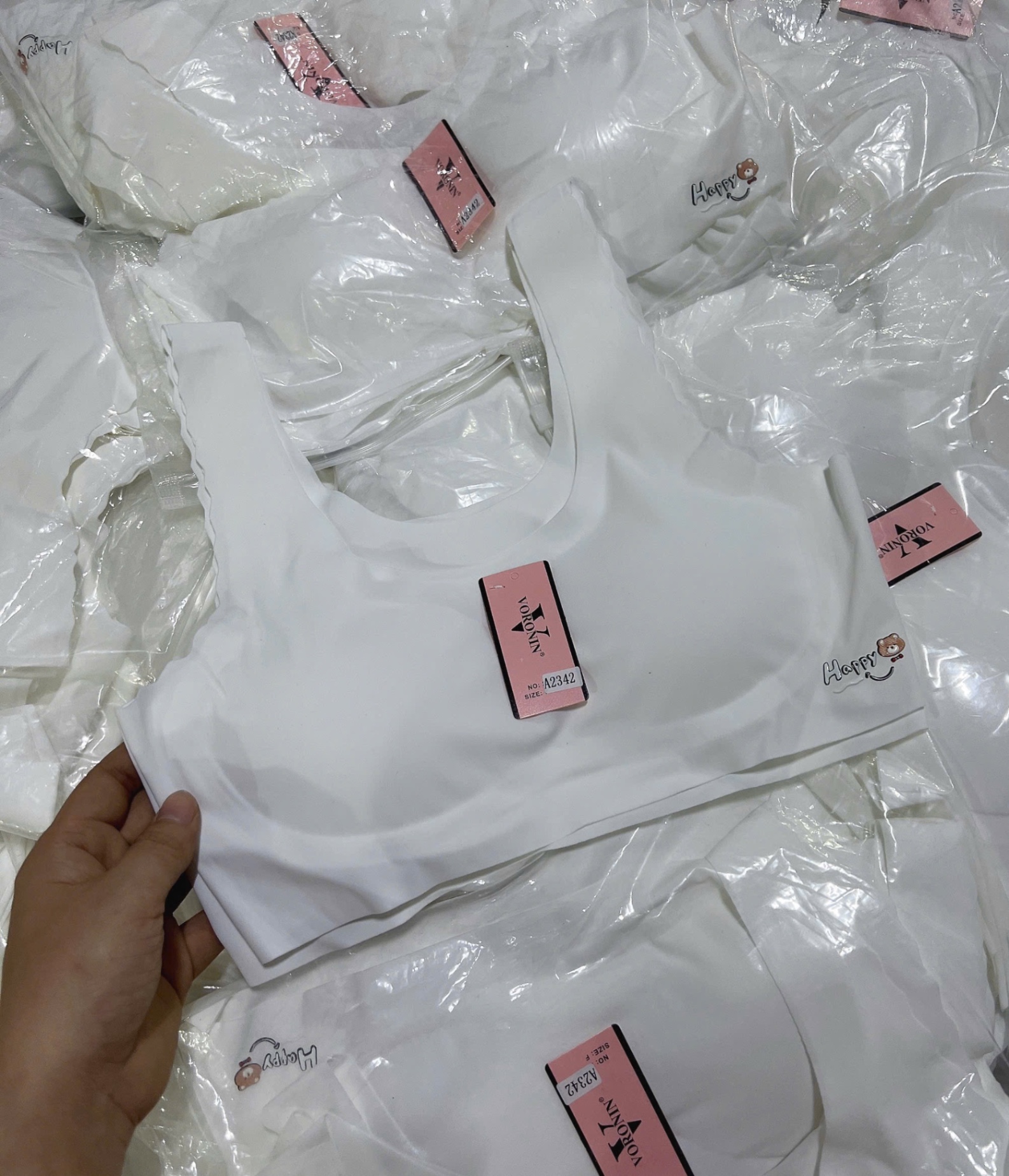 SET 5 ÁO LÓT HỌC SINH TRẮNG M2342 HAPPY