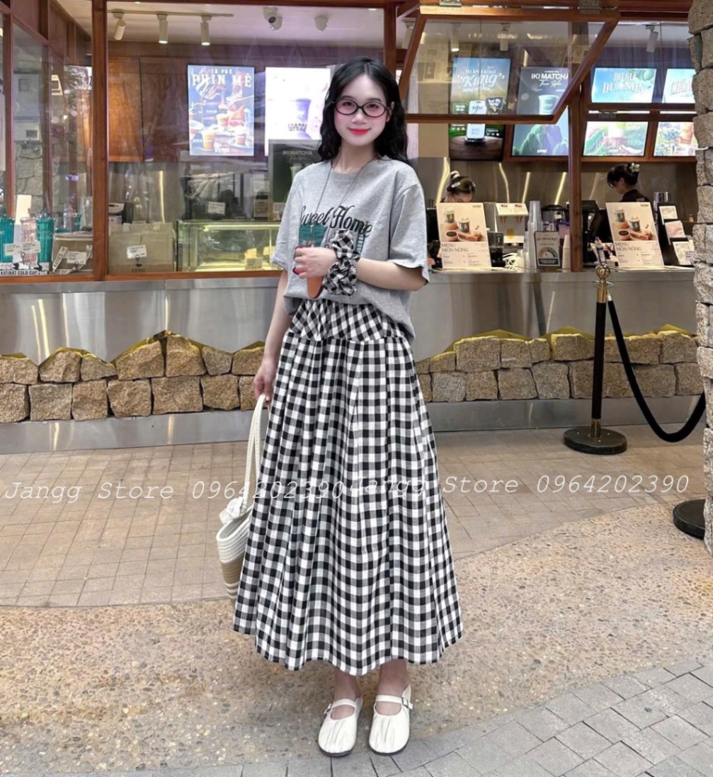 SÉT CỘC TRẮNG GHI SWEET HOME CV KẺ KÈM BUỘC TÓC