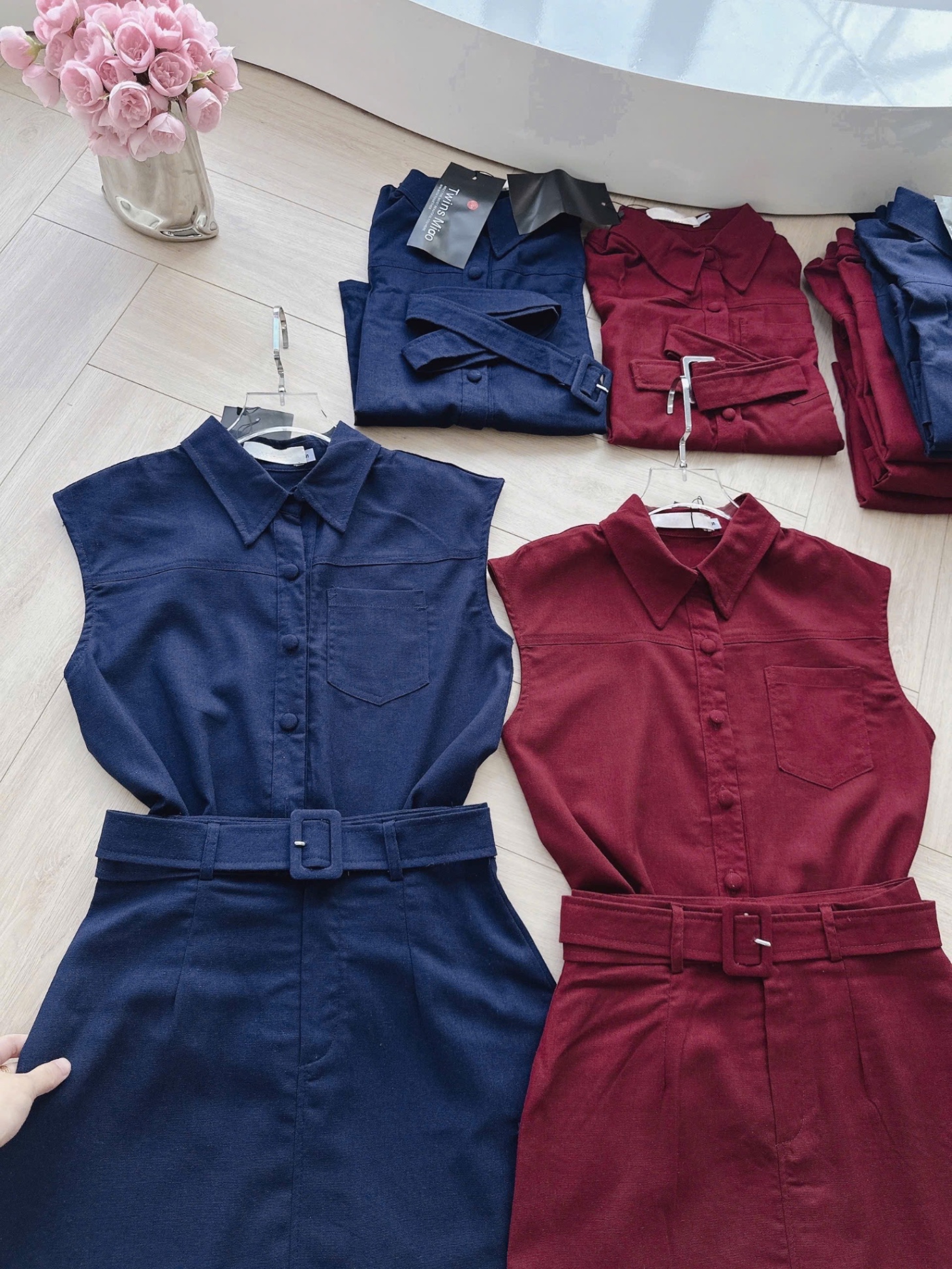 SÉT LIEN CÚC BỌC 2 MÀU THAN ĐỎ