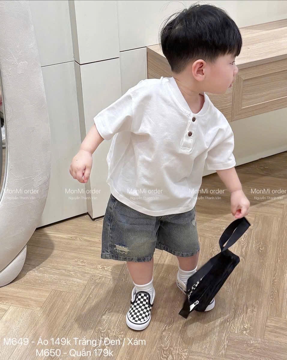 SET 3 ÁO CỘC CỔ TRỤ ĐEN TRẮNG NÂU