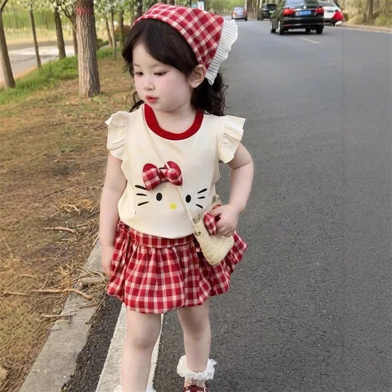 SET BỘ KITTY TRẮNG MIX CV KẺ BỒNG ĐỎ