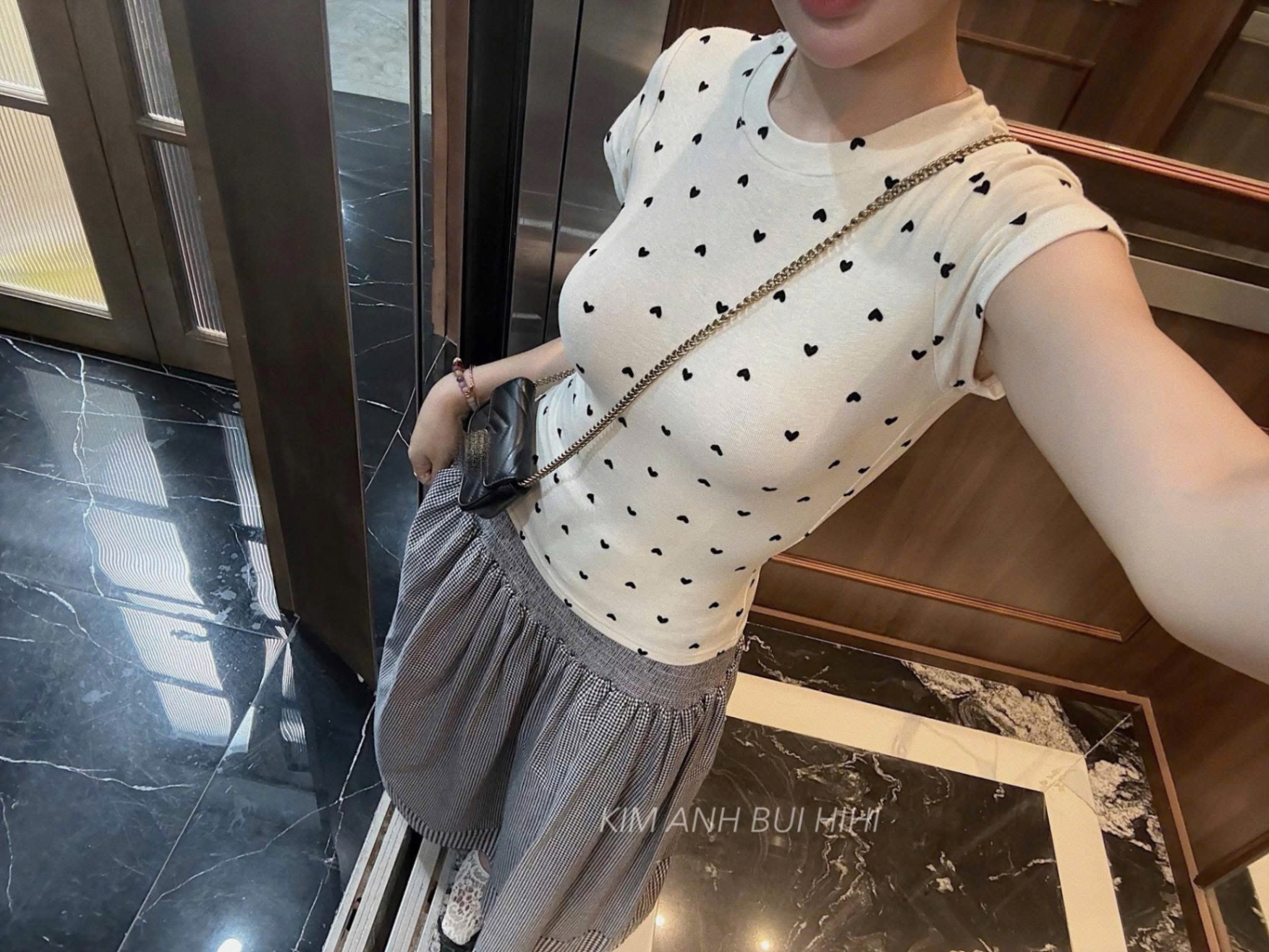 SET 3CT ÁO TIM BE MIX CV KẺ KÈM BUỘC TÓC