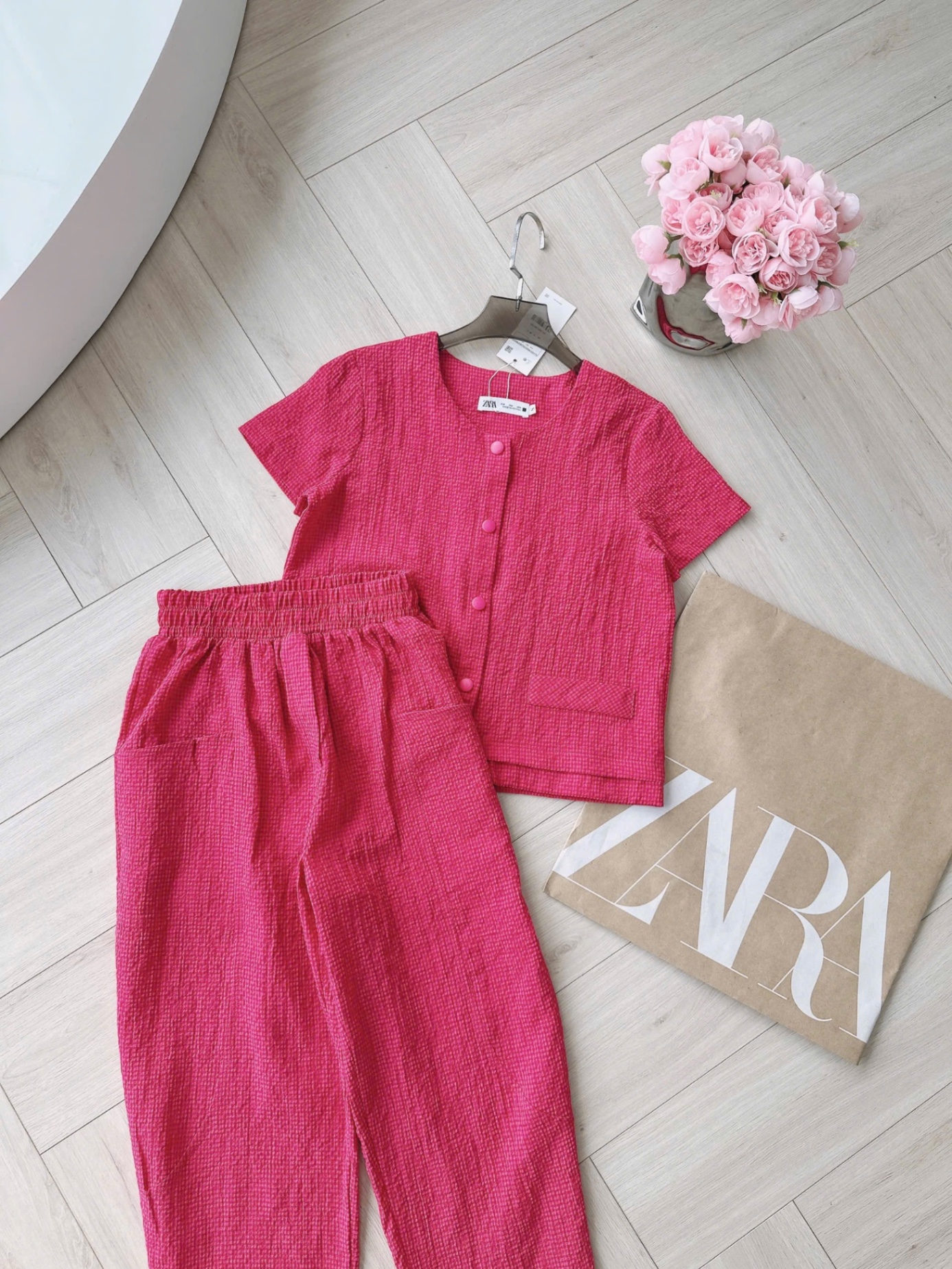 BỘ HỒNG GẤU LỆCH QUẦN BAGGY