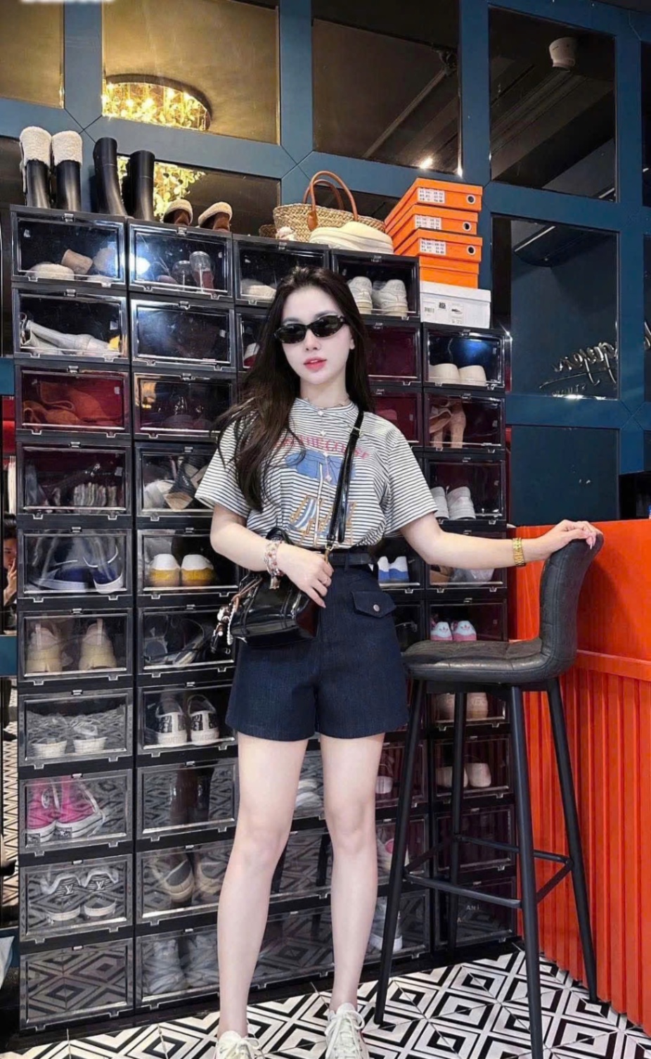 SET ÁO KẺ MIX QUẦN JEAN NẮP TÚI