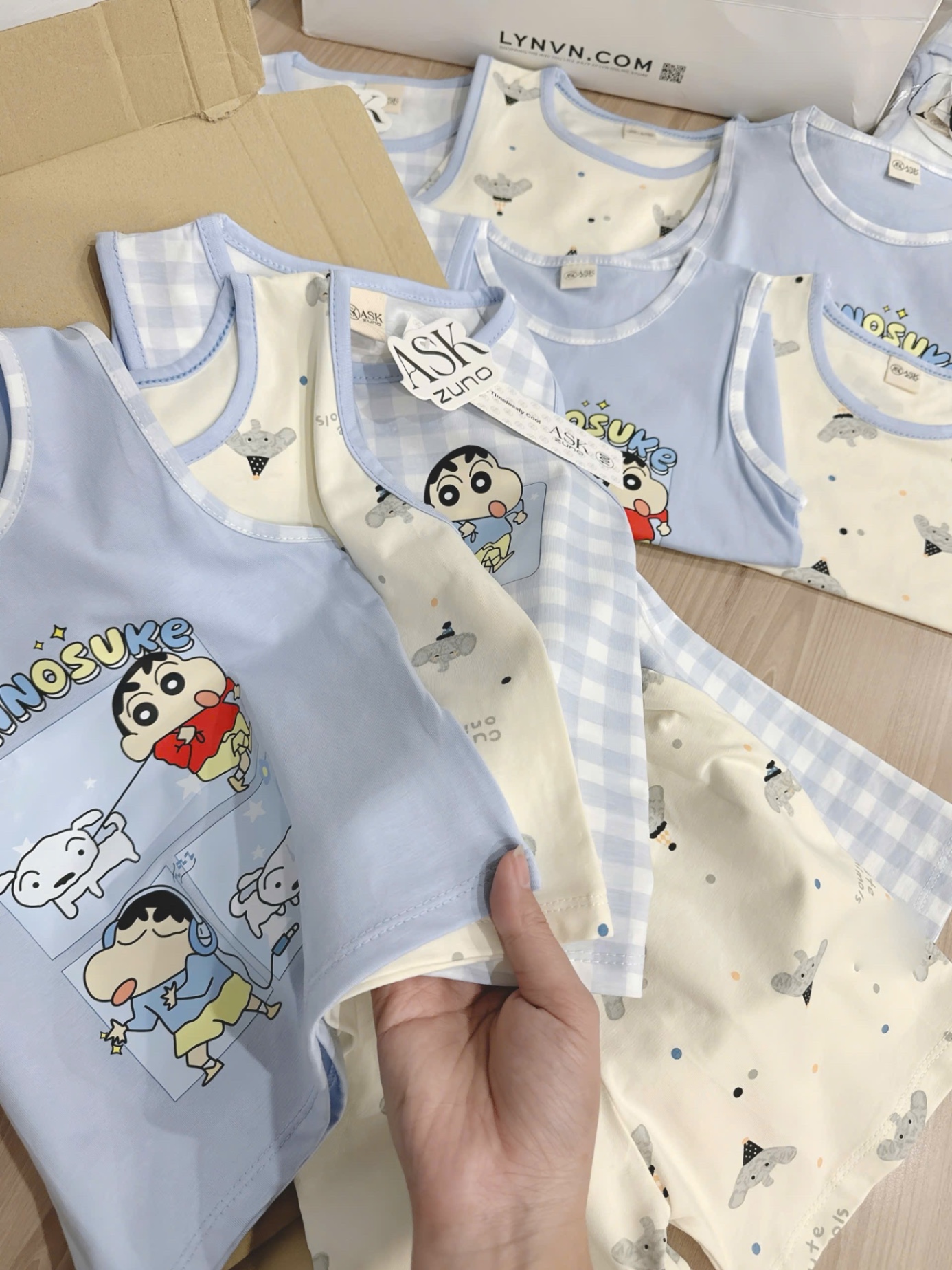 SET 3 BỘ BA LỖ HINH SHIN TONE XANH