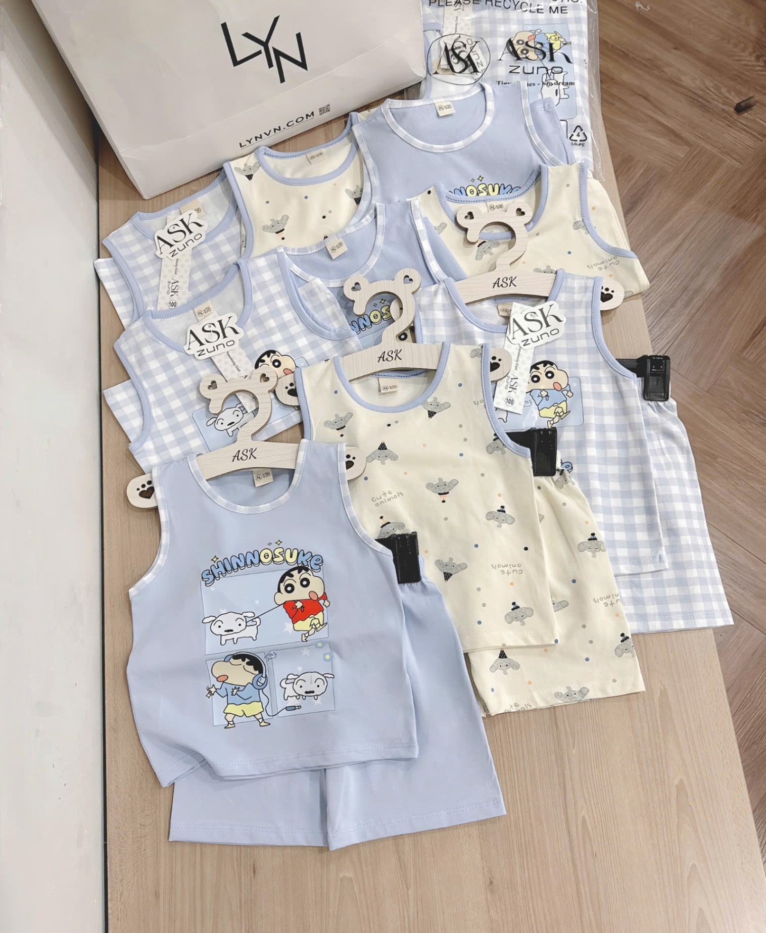SET 3 BỘ BA LỖ HINH SHIN TONE XANH