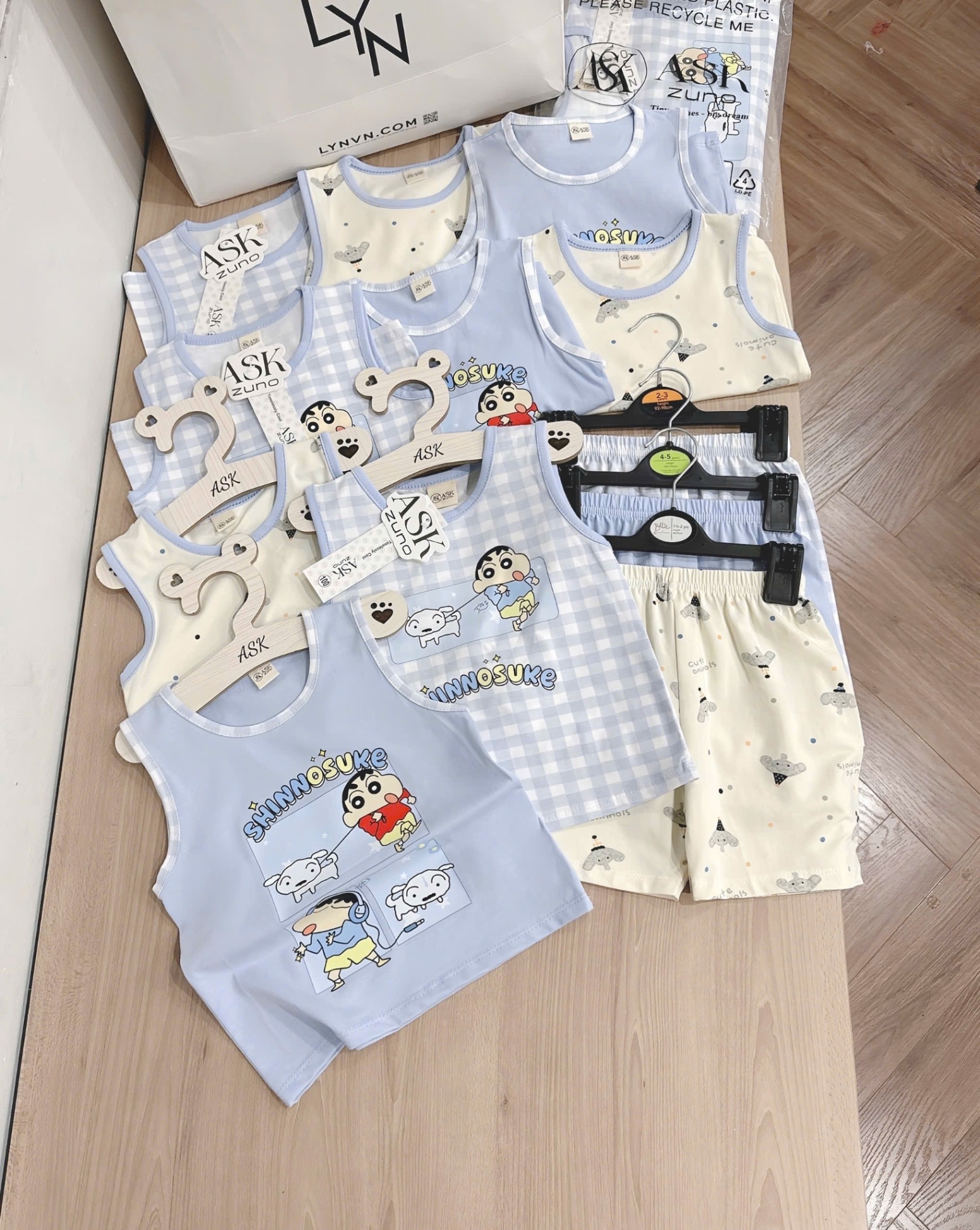 SET 3 BỘ BA LỖ HINH SHIN TONE XANH