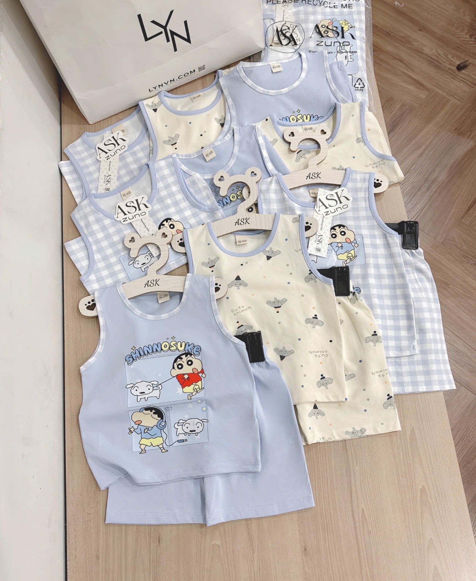 SET 3 BỘ BA LỖ HINH SHIN TONE XANH