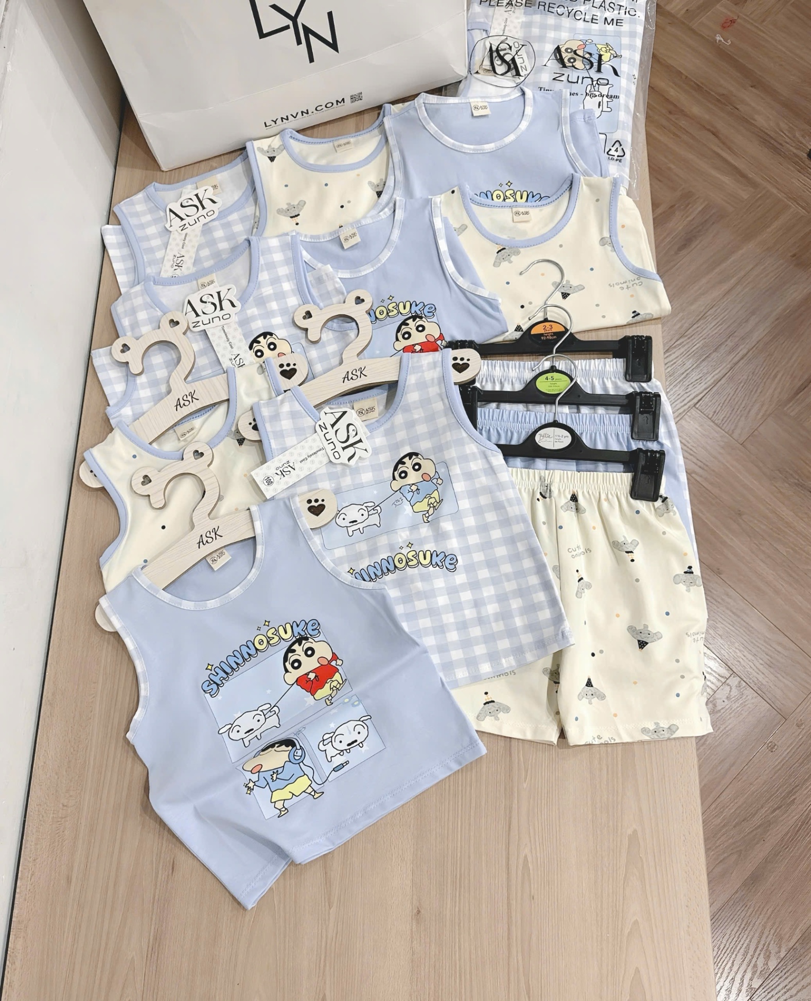 SET 3 BỘ BA LỖ HINH SHIN TONE XANH