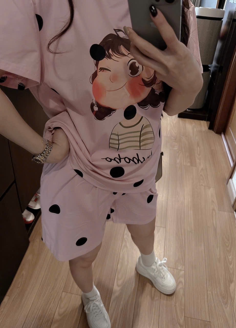 BỘ ĐÙI HỒNG CÔ GÁI CHẤM BI