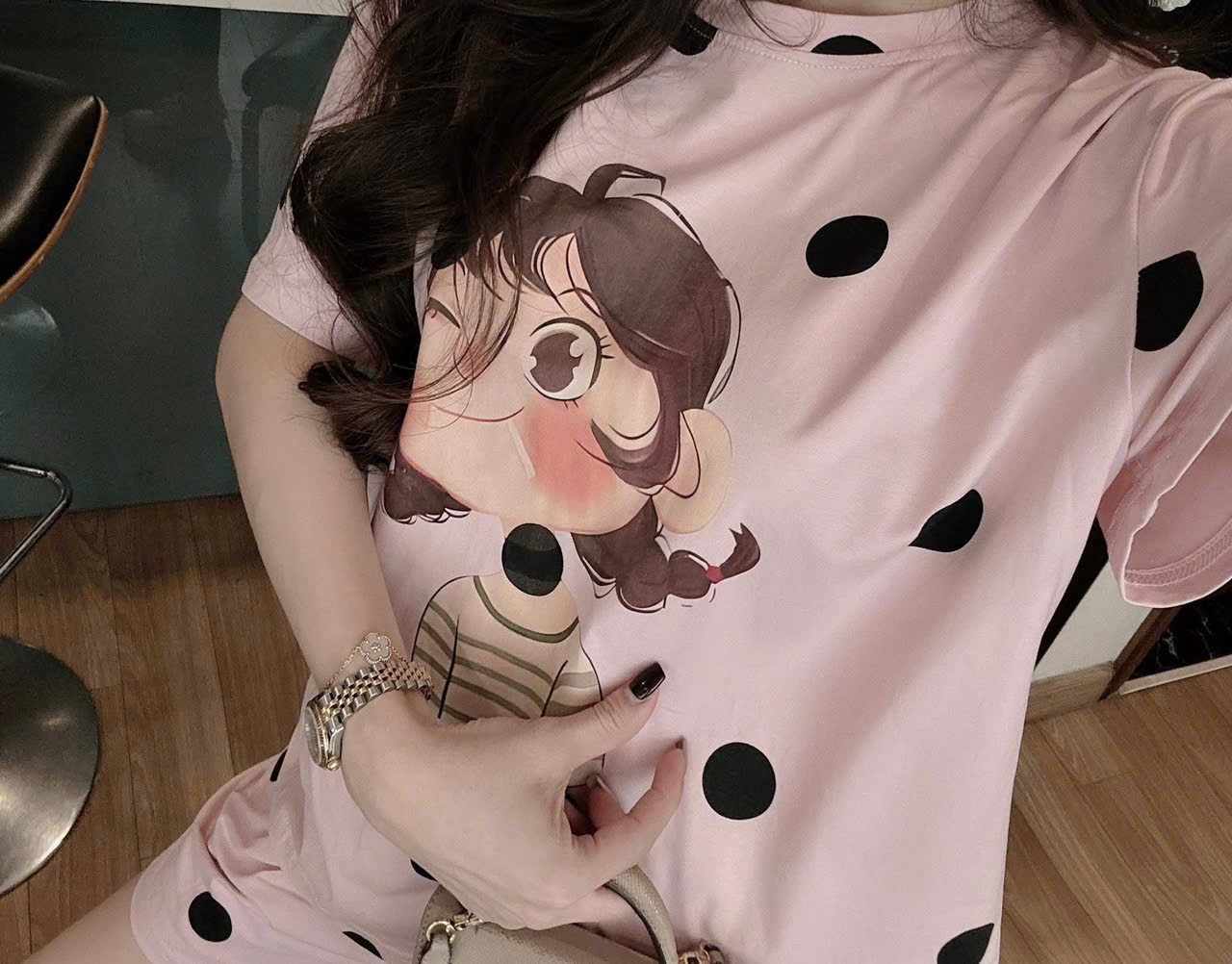 BỘ ĐÙI HỒNG CÔ GÁI CHẤM BI