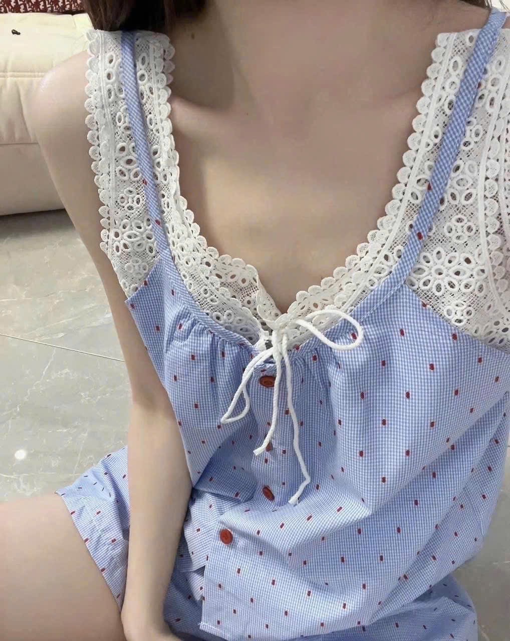 BỘ ĐÙI 2S KẺ XANH CƯC ĐÓ PHỐI REN