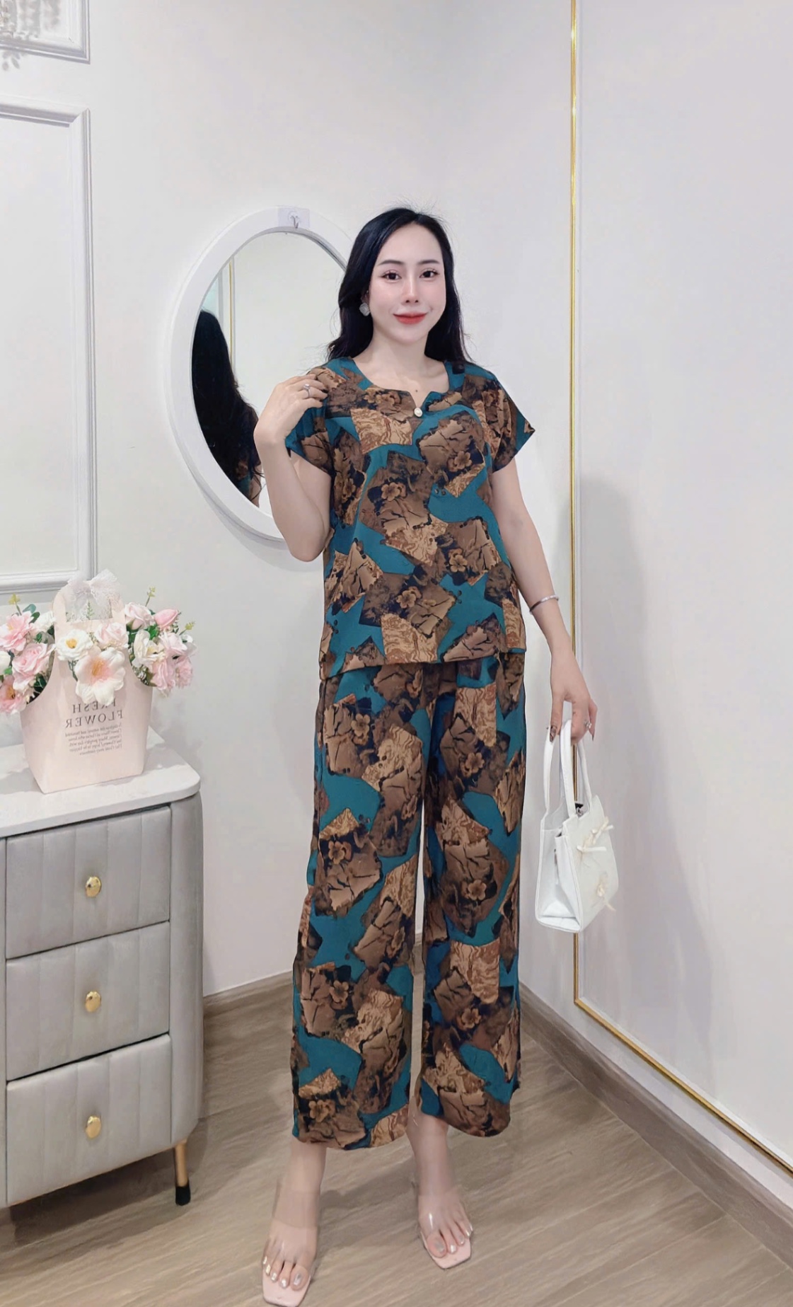 BỘ LANH DÀI CÚC NGỌC QUẦN SUÔNG 4 MÀU
