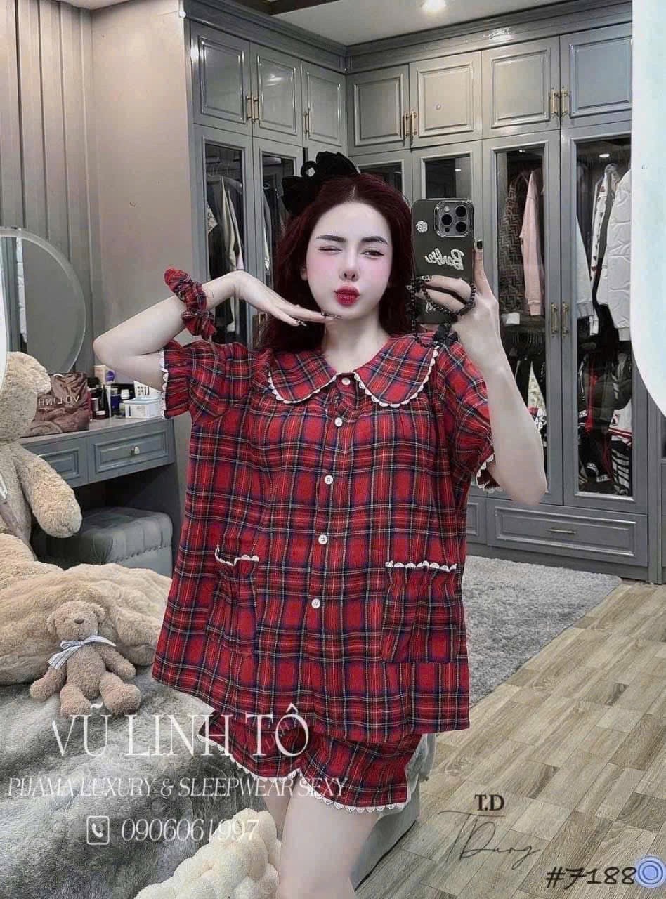 BỘ CỘC KẺ ĐỎ PHỐI REN