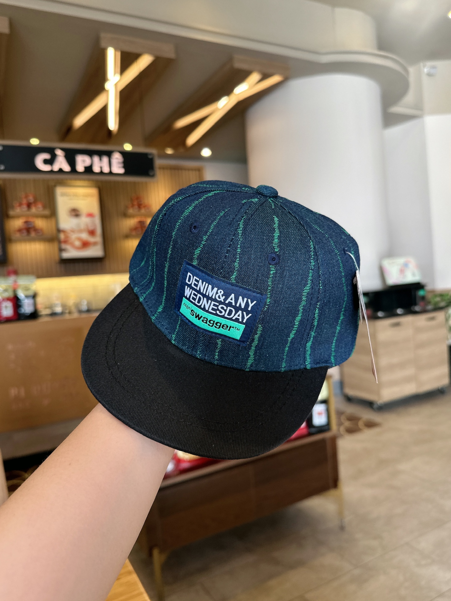 MŨ LƯỠI TRAI KẺ XANH DENIM ANY