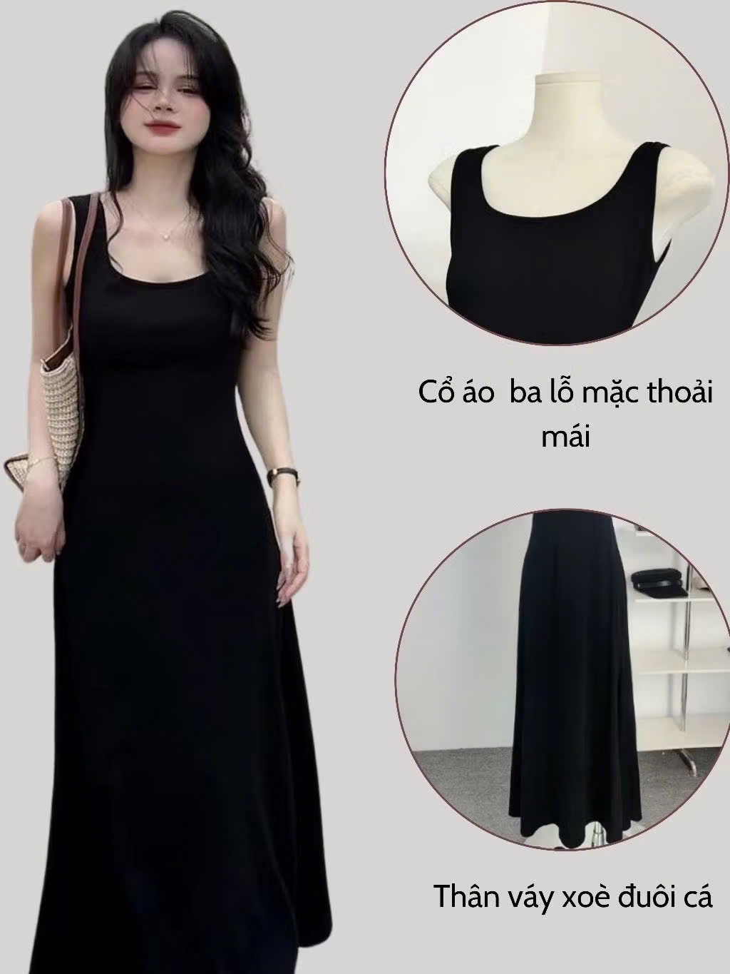 VÁY COTTON ĐEN 2S NỮ