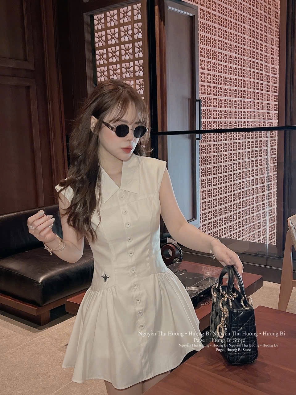 VÁY TRẮNG THÊU ONG CÓ LÓT QUẦN