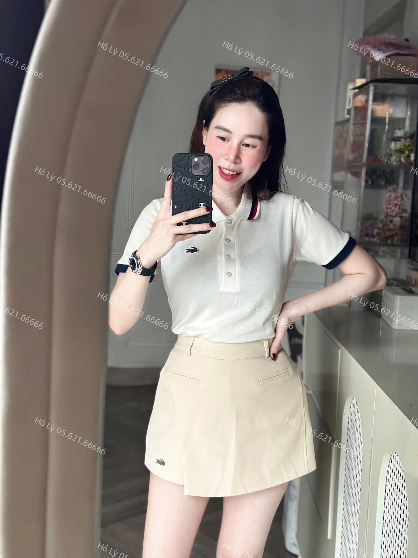 ÁO POLO TRẮNG CỔ ĐỨC PHỐI SỌC