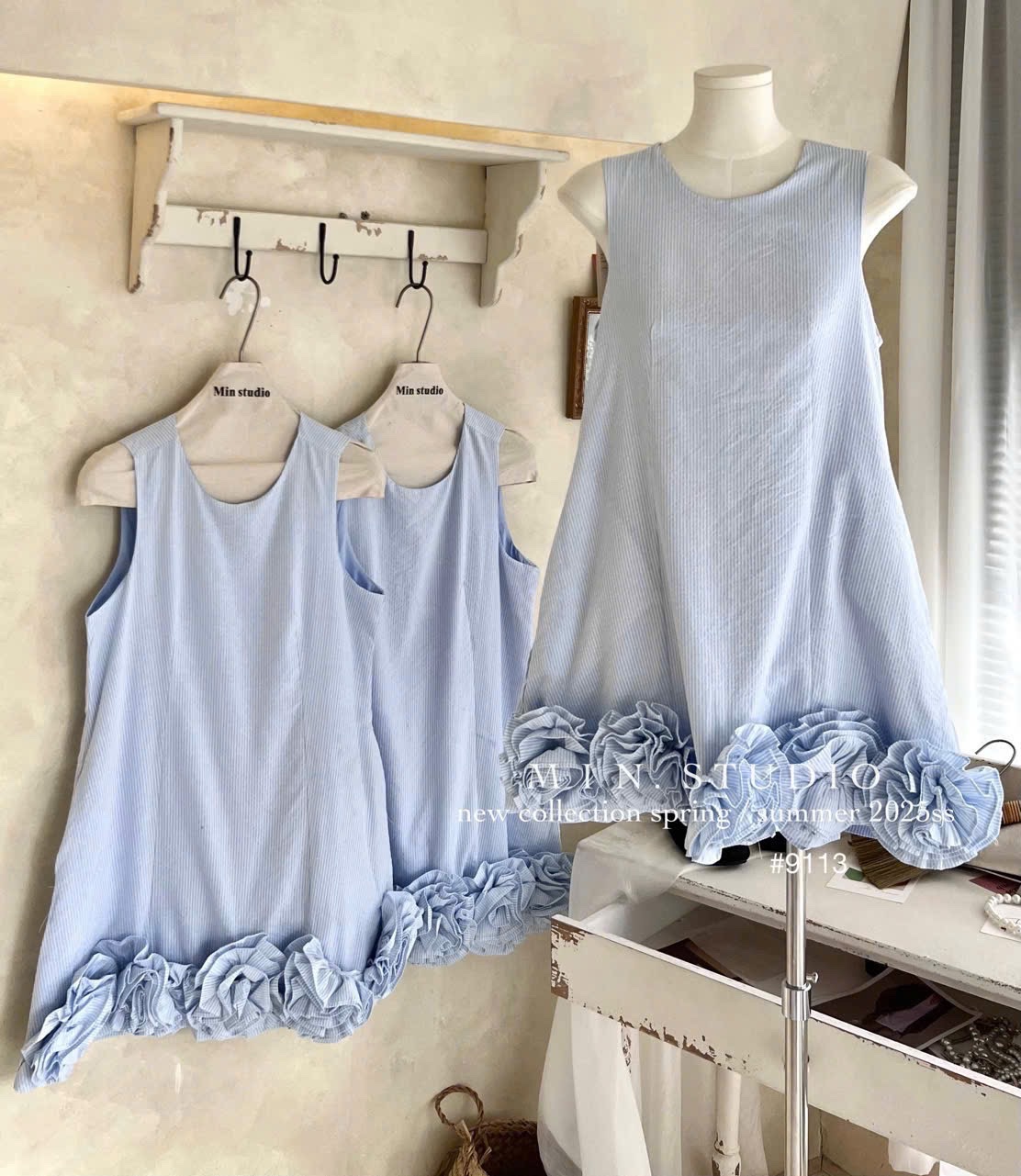 VÂY SUÔNG XANH XN BÈO GẤU