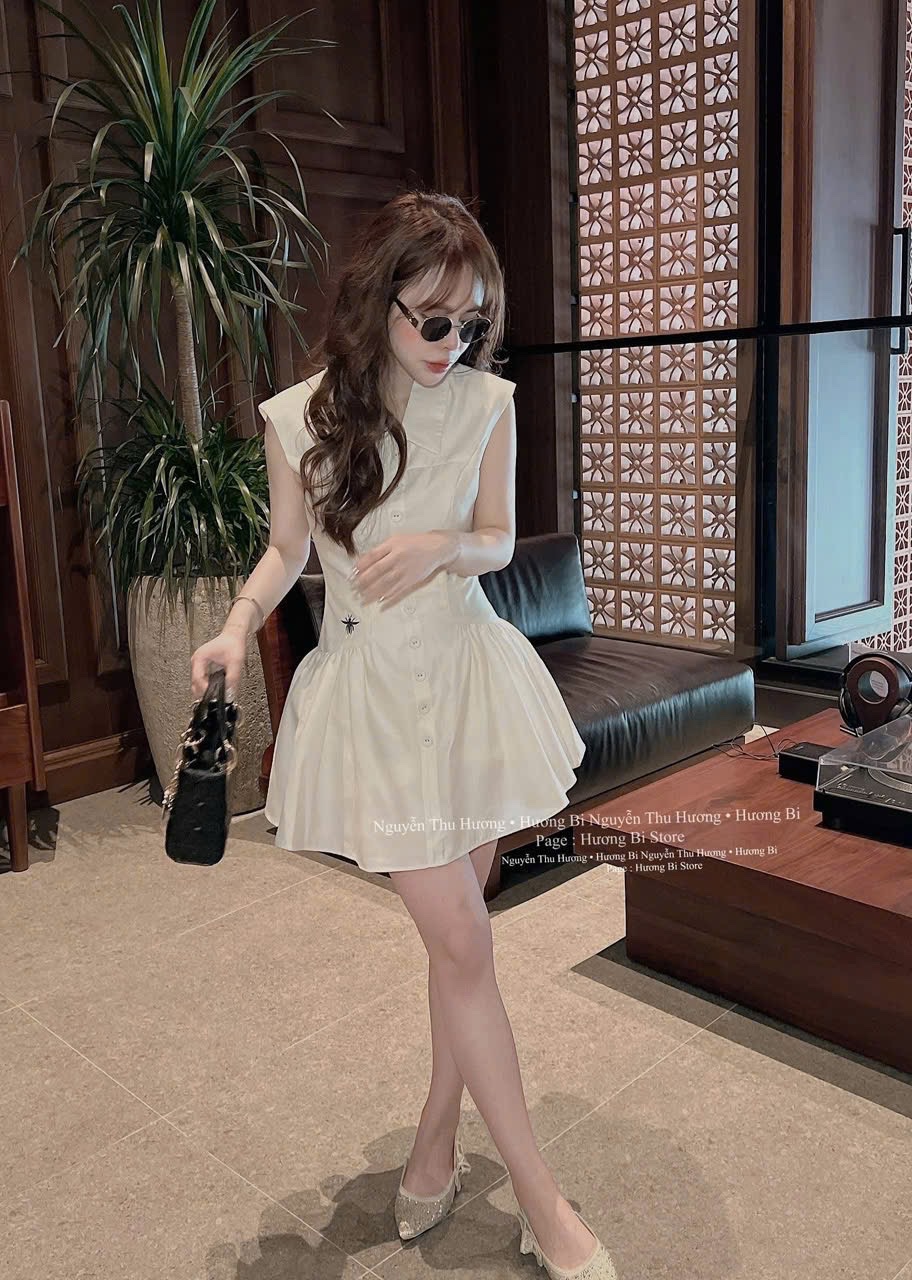 VÁY TRẮNG THÊU ONG CÓ LÓT QUẦN