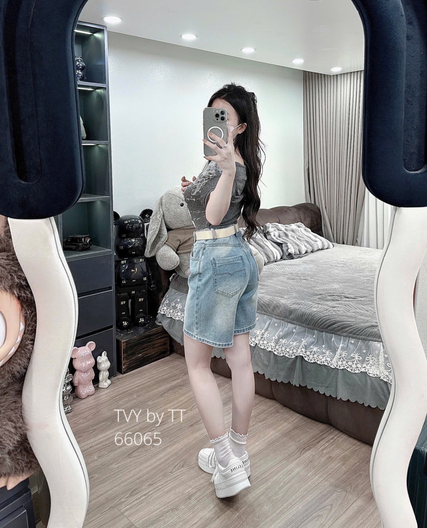 QUẦN SHORT JEAN XANH TÚI V CT31