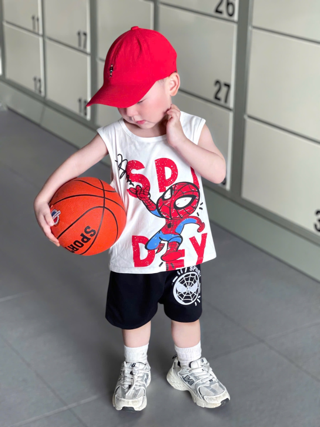 SET 2 BỘ ĐÙI BA LỖ HÌNH SIÊU NHÂN NHỆN TRẮNG ĐỎ