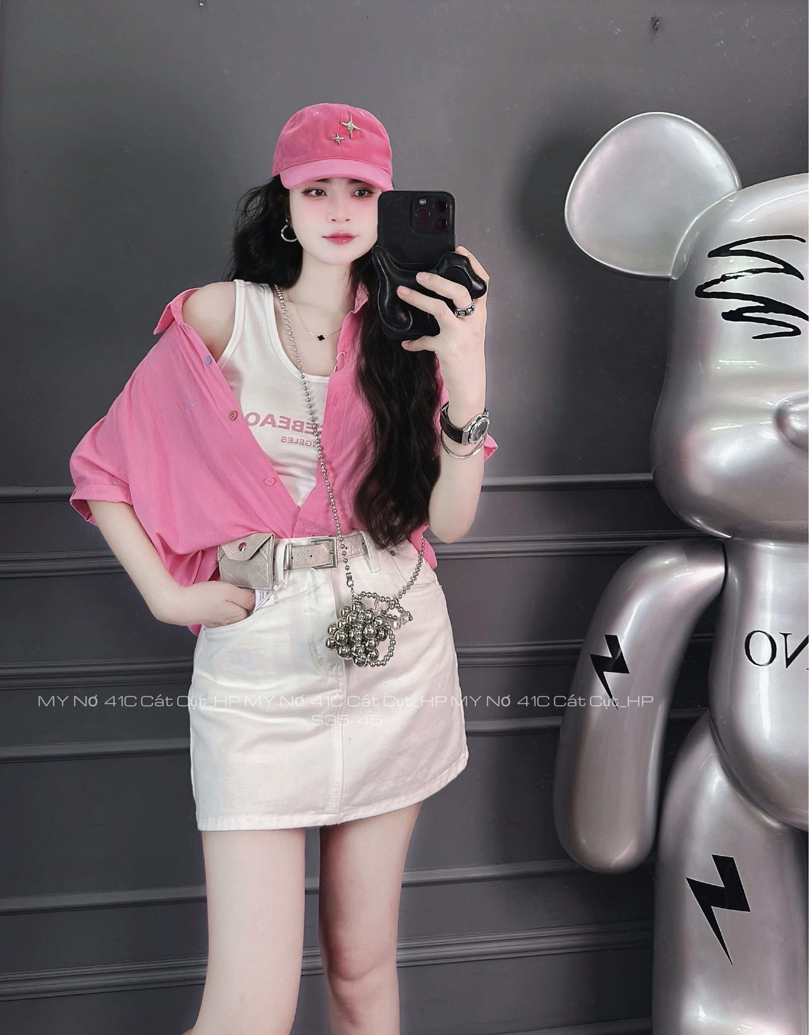 SÉT QCCC ÁO SƠ MI THÊU NƠ MẶT CƯỜI MIX ÁO BA LỖ M6108