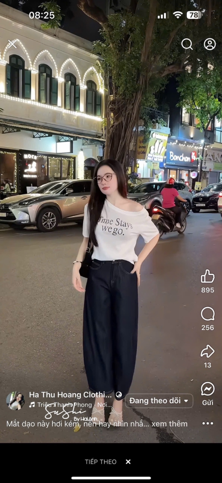 ÁO PULL CỘC LỆCH VAI QC CHỮ TIME STAY