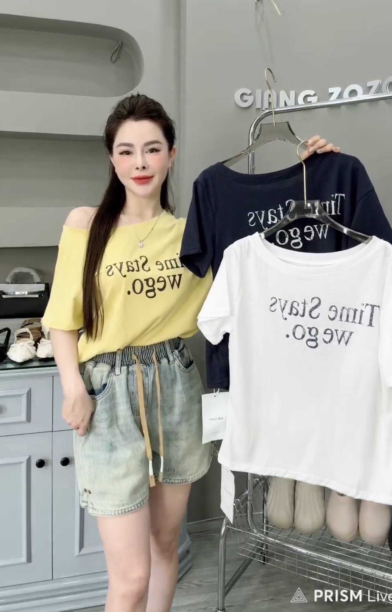 ÁO PULL CỘC LỆCH VAI QC CHỮ TIME STAY