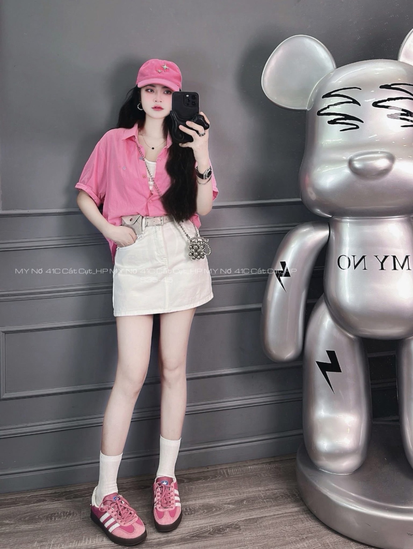 SÉT QCCC ÁO SƠ MI THÊU NƠ MẶT CƯỜI MIX ÁO BA LỖ M6108