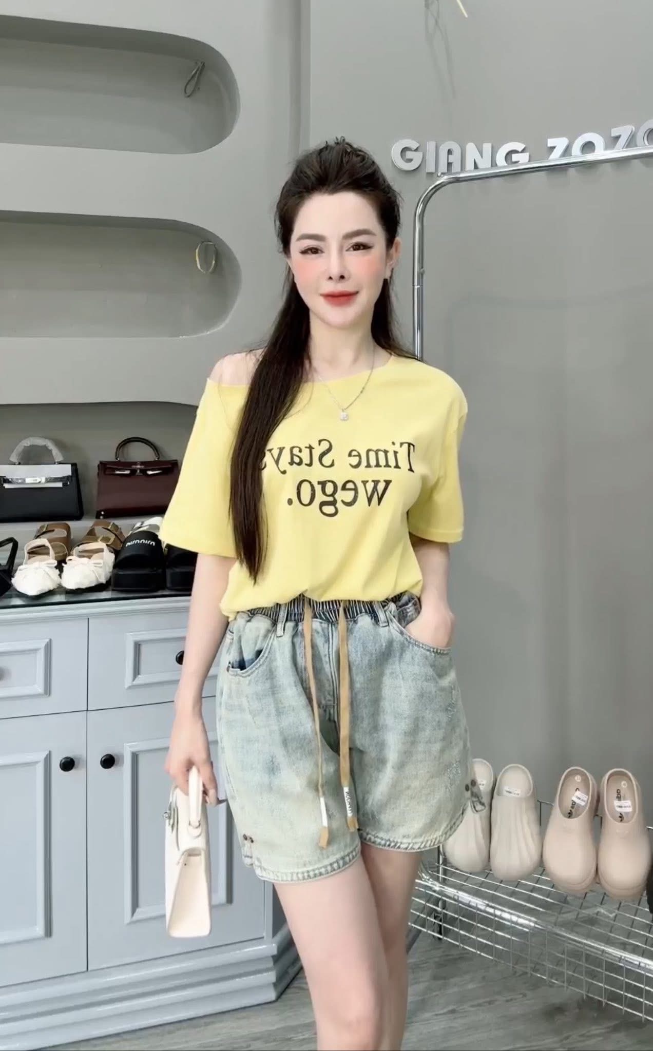 ÁO PULL CỘC LỆCH VAI QC CHỮ TIME STAY