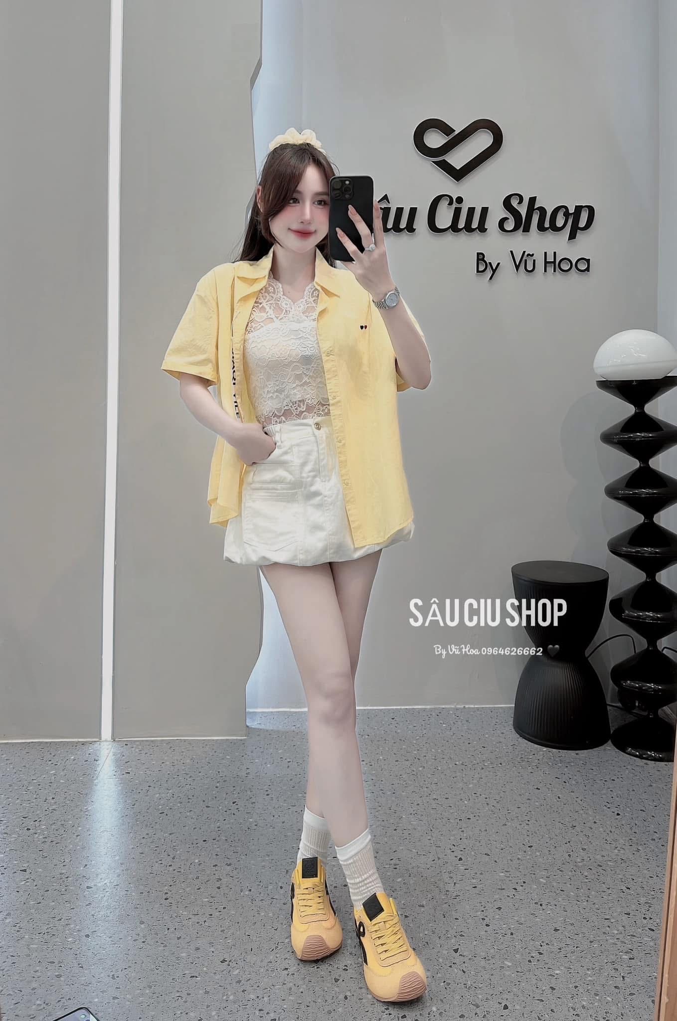 SÉT SƠ MI CẶP THÊU TIM MIX ÁO REN QCCC M82583