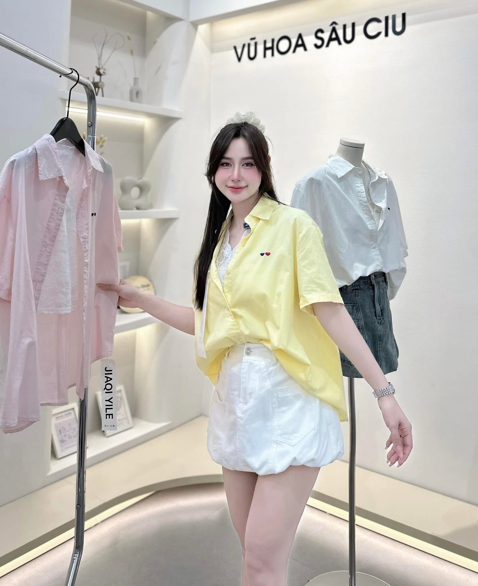 SÉT SƠ MI CẶP THÊU TIM MIX ÁO REN QCCC M82583