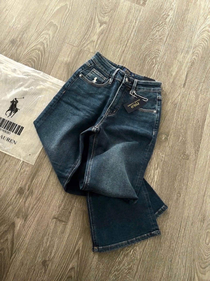 QUẦN JEAN SUÔNG POLO XANH ĐẬM THÊU NGỰA