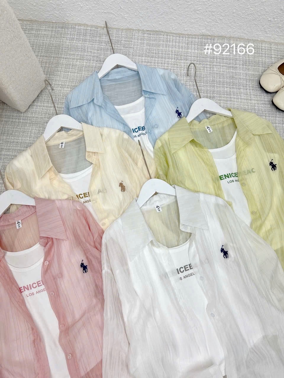 SÉT ÁO SƠ MI TƠ QCCC THÊU NGỰA MIX ÁO M92166