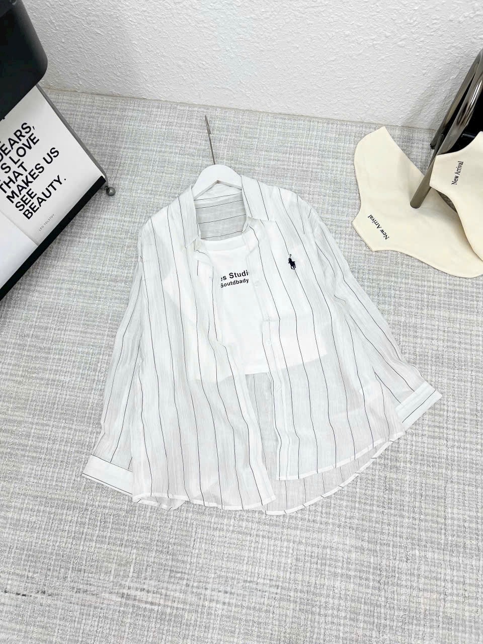 SÉT ÁO SƠ MI KẺ THÊU NGỰA MIX ÁO 2S QCCC