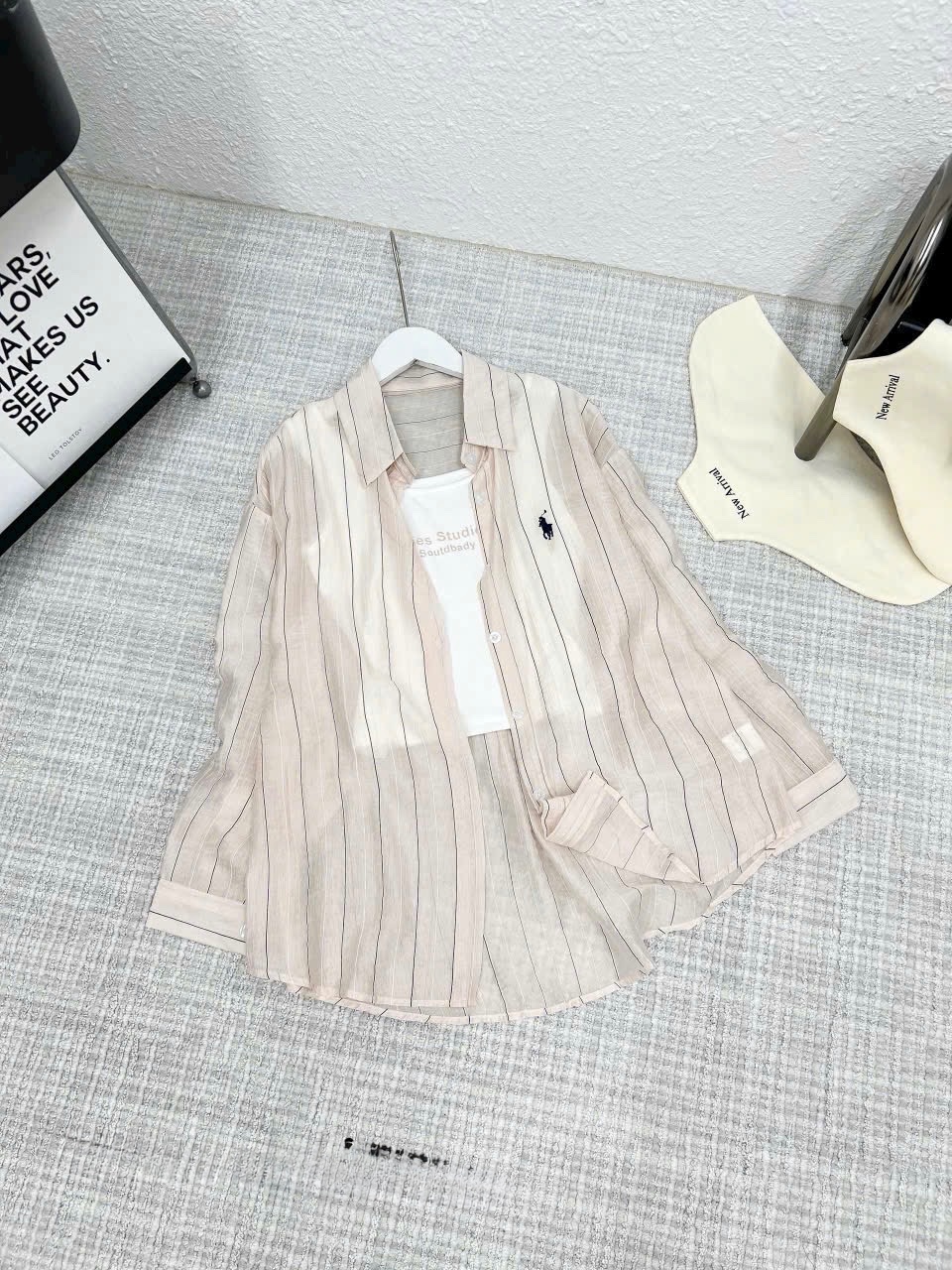 SÉT ÁO SƠ MI KẺ THÊU NGỰA MIX ÁO 2S QCCC
