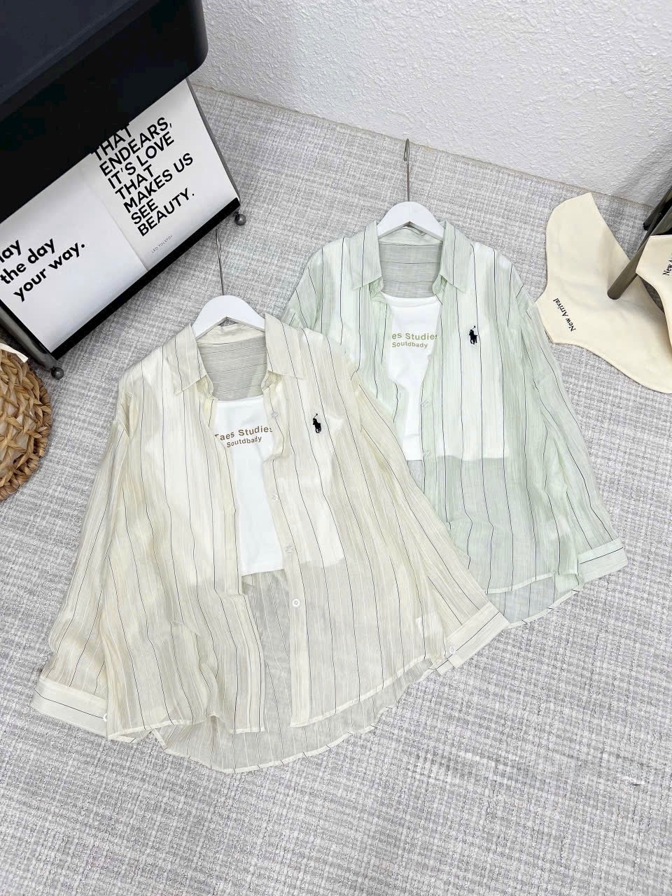 SÉT ÁO SƠ MI KẺ THÊU NGỰA MIX ÁO 2S QCCC
