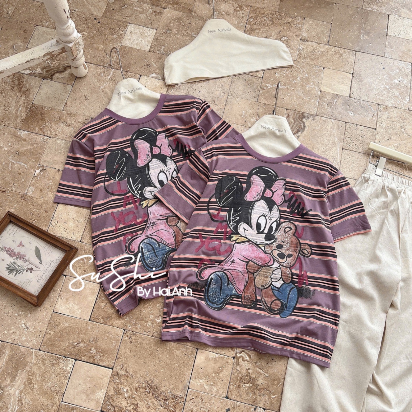 ÁO PULL KẺ TÍM MICKY QCCC
