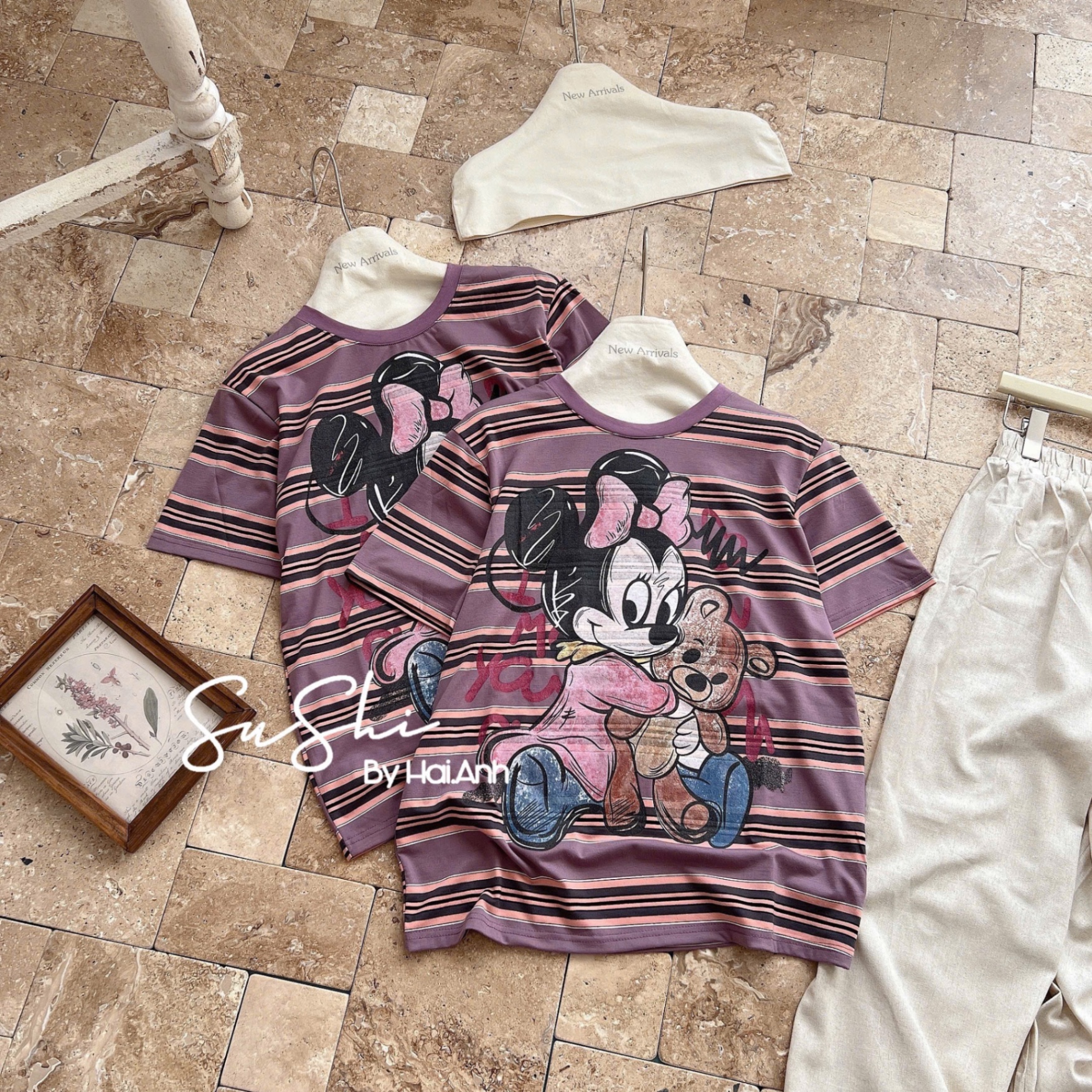 ÁO PULL KẺ TÍM MICKY QCCC