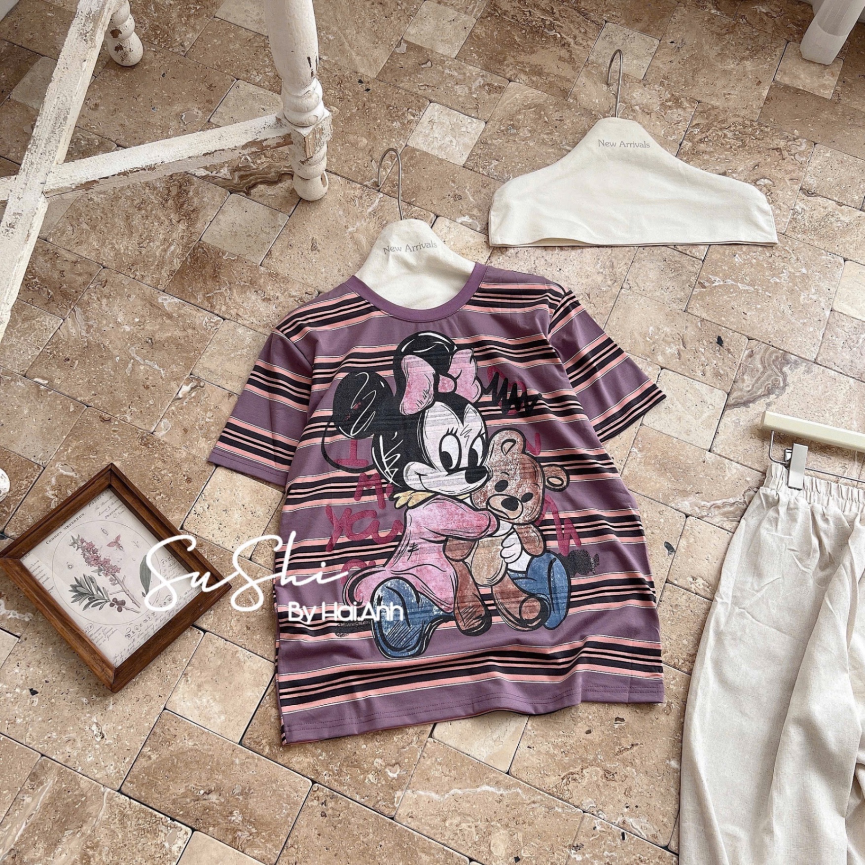 ÁO PULL KẺ TÍM MICKY QCCC