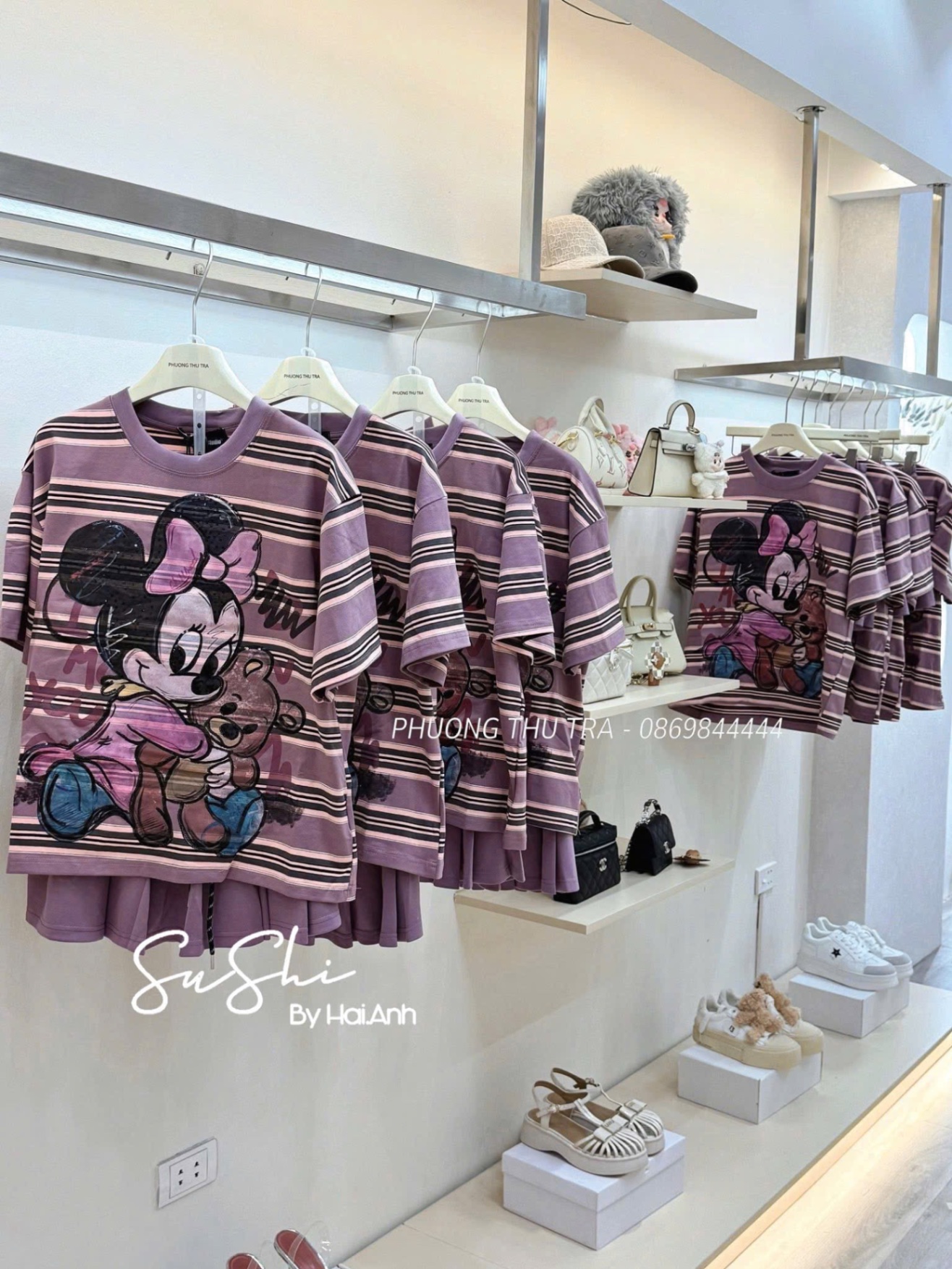 ÁO PULL KẺ TÍM MICKY QCCC
