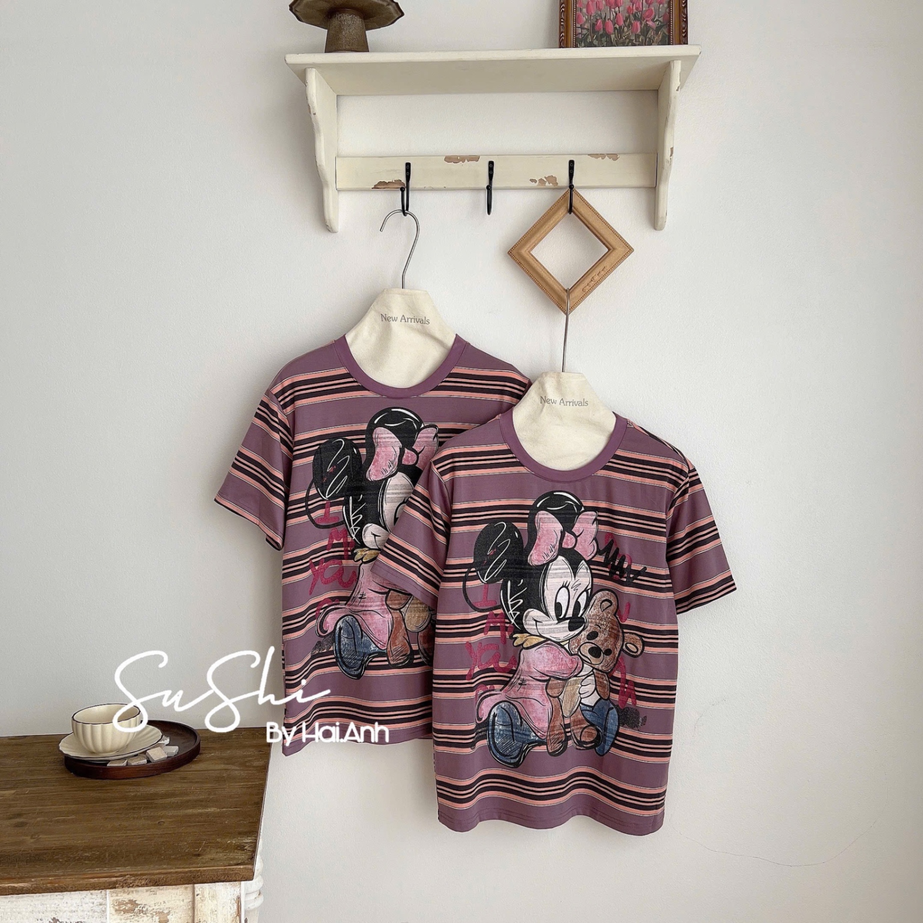 ÁO PULL KẺ TÍM MICKY QCCC