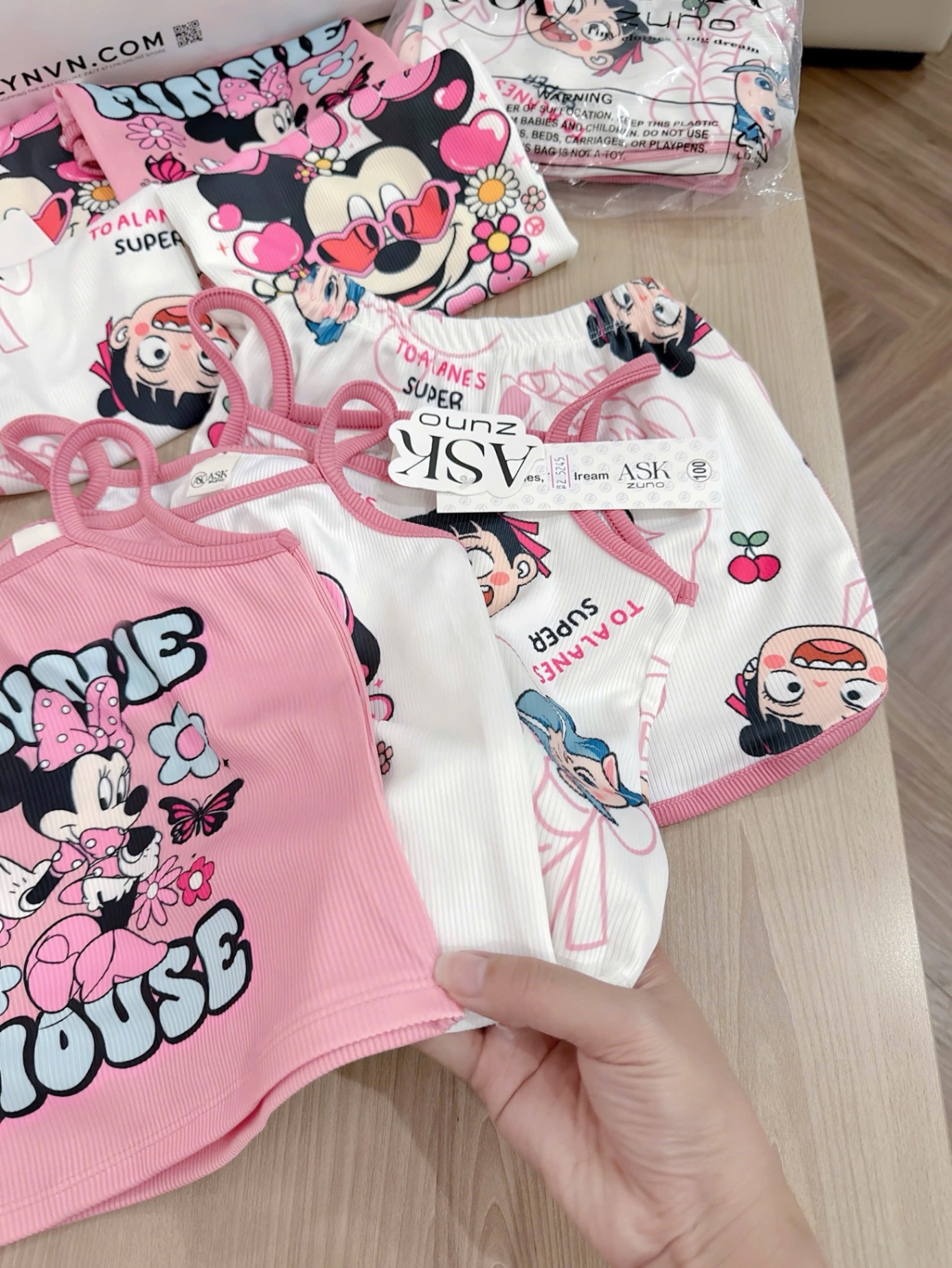 SET 3 BỘ ĐÙI 2S MINIE NATRA HỒNG TRẮNG