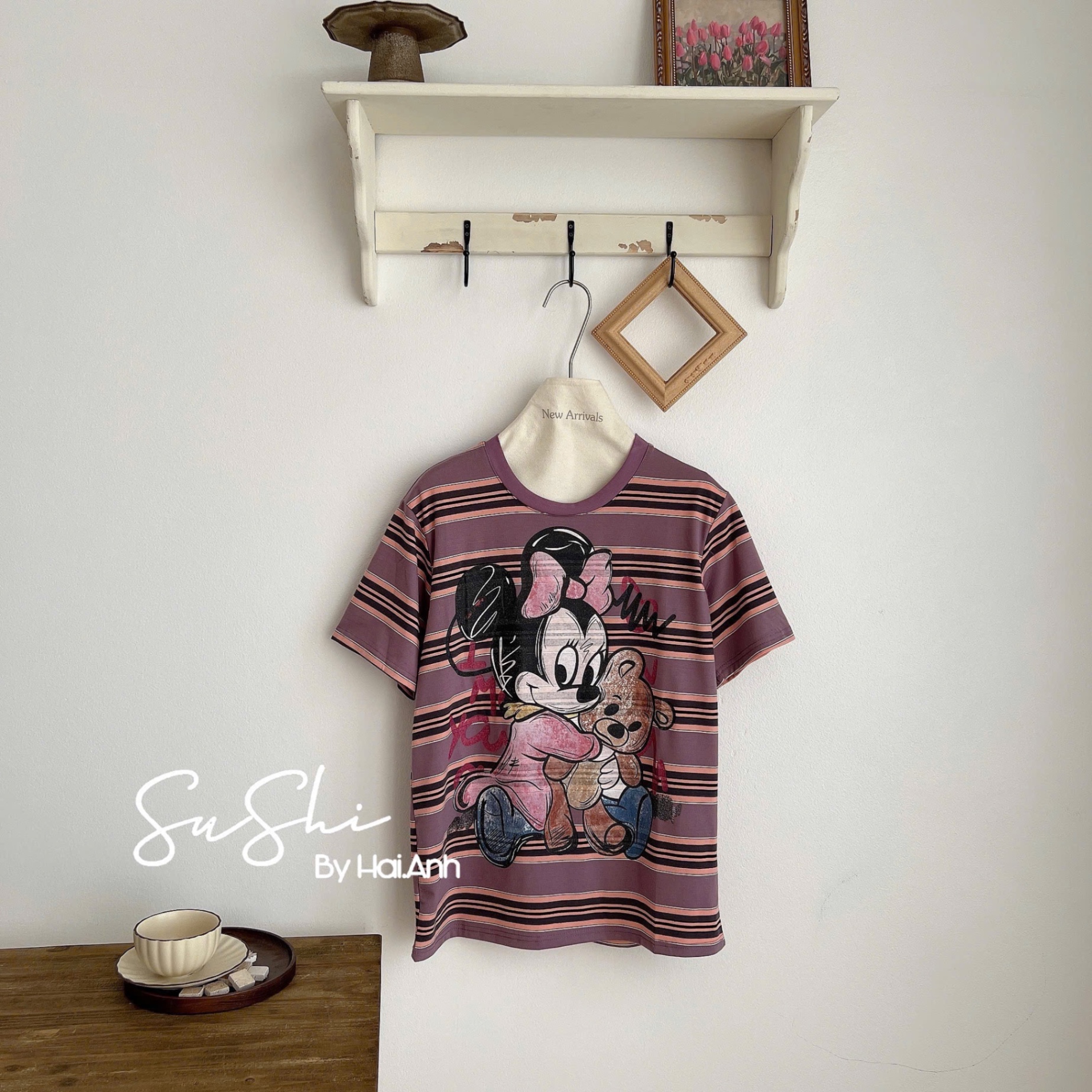 ÁO PULL KẺ TÍM MICKY QCCC