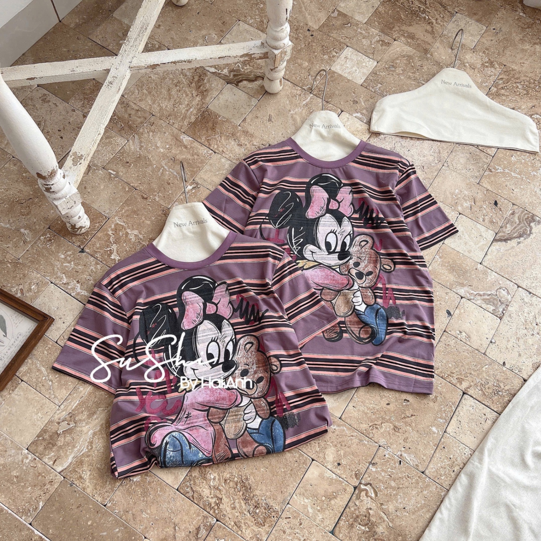 ÁO PULL KẺ TÍM MICKY QCCC