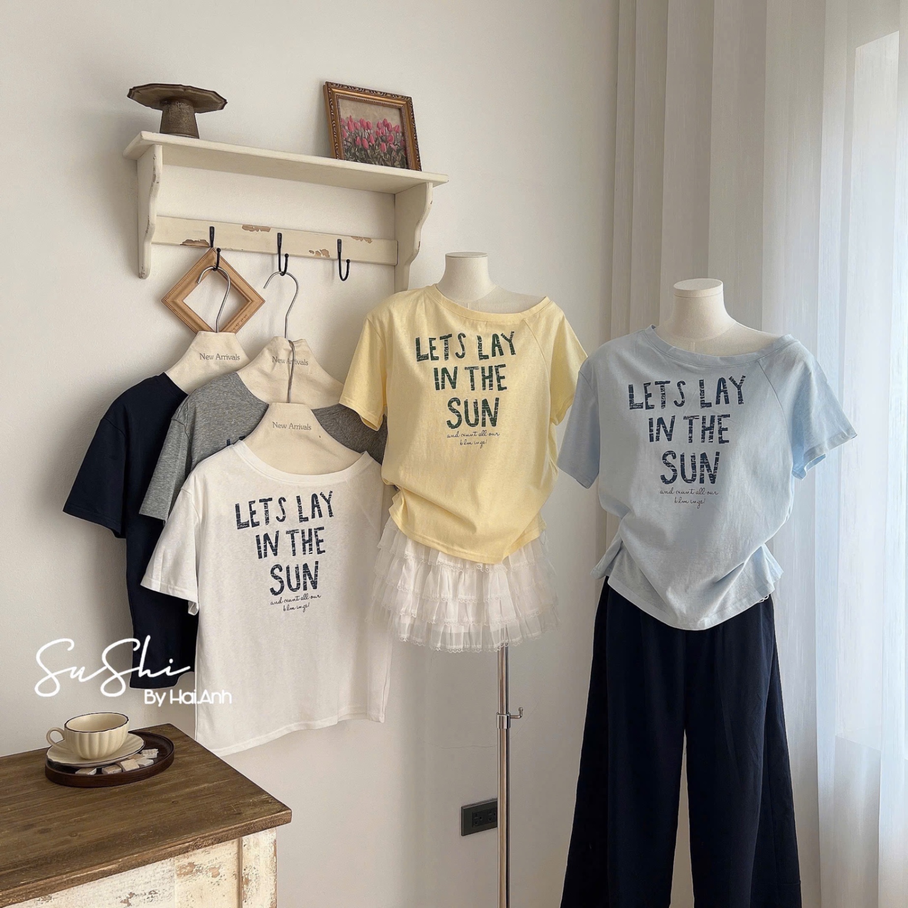 ÁO PULL CỘC GIẤY TRỄ VAI QC LETSLAY